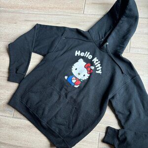 Hello Kitty Graphic Hoodie - Black Sanrio Sweatshirt - Size Medium